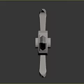 Ornate Metallic Sword Structure With Detailed Blade And Decorative Hilt