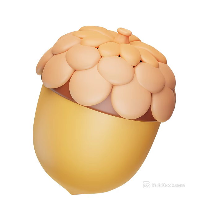 Sweet Dessert Topped With Round Light Orange Pieces In Yellow Container 3d model 