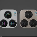 Square Shaped Smart Control Devices With Three Circular Display Units For Daily Use Appliances 3d model
