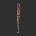 Vintage Wooden Baseball Bat With Black Stripes As Self Defense Weapon