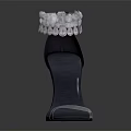 Women's Fashionable Gray High Heels With Transparent Strap And Decorative Beaded Hat Design