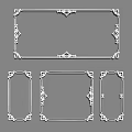 French line carved component 3d model