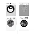 White Front Load Washing Machines With Different Models Design And Features