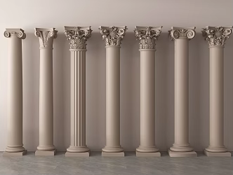 European Roman Column Head 3d model