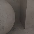 Stone Sphere Component with Rough Textured Walls in Light Brown Natural Rustic Design 3d model