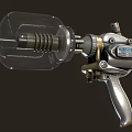 Mechanical Weapon Featuring Transparent Casing Metal Gear Mechanism And Silver Handle