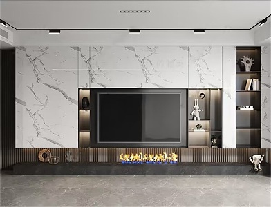 Modern TV background wall Model room TV background wall 3d model