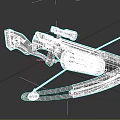 Modern Tactical Crossbow Weapon With Telescopic Sight And Decorative Design Elements 3d model