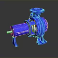 Blue Industrial Centrifugal Pump With Mechanical Components And Stable Base