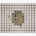 Decorative White Tile Background Wall with Central Circular Pattern and Small Decorative Squares 3d model