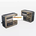 Vintage Radios With Retro Design Aged Texture And Classic Dials