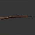 Classic Bolt Action Rifle With Wooden Stock Metal Barrel And Scope