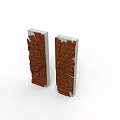 Modern Artistic Installation With Radial Cut Wood And Concrete Frames