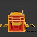 Red And Yellow Building Block Decorative Ornament Set With Traditional Chinese Spring Character Patterns