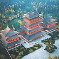 Aerial View of Chinese Ancient Buildings 3d model