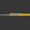 Household Utility Tool With Yellow Handle And Coiled Silver Metal Shank