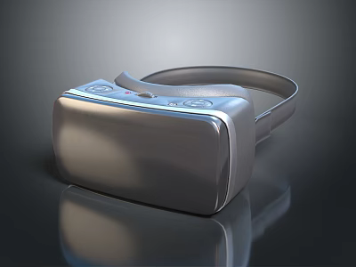 Sleek VR Headset Entertainment Device With Modern Design And Controls 3d model