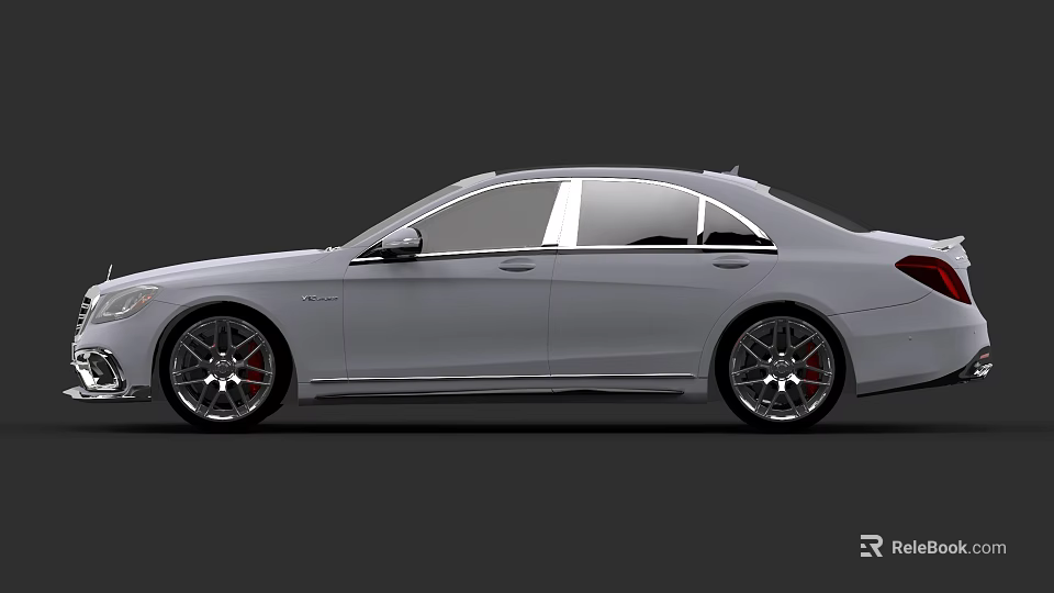 Silver Luxury Sedan Featuring Sleek Exterior Design And Sporty Alloy Wheels Side Profile 3d model 