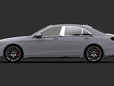 Silver Luxury Sedan Featuring Sleek Exterior Design And Sporty Alloy Wheels Side Profile 3d model