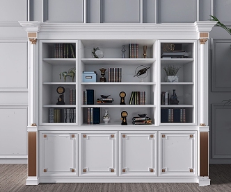 European-style bookcase 3d model