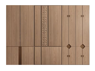 New Chinese Style Wall Panel 3d model