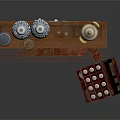 Traditional Wooden Display Cabinet With Decorative Vases Plates Wine Bottles And Open Wooden Case