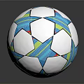 Premium Soccer Ball with White Base and Blue Green Star Pattern for Sports Activities