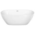 Modern Oval Freestanding Bathtub Featuring Sleek White Design and Smooth Surface