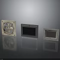 Industrial Metal Ventilation Components With Fan Grille Louvered Vent And Mesh Panel