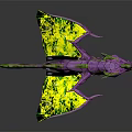 Vibrant Purple Green Dragon With Yellow Patterned Wings And Scaled Body