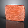Decorative Red Square Daily Use Item With Intricate Traditional Carved Patterns