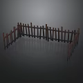 Wooden Roadside Fence With Square Structure For Traffic Safety Protection