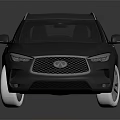 Infiniti Black SUV With Sleek Modern Exterior Design And White Wheels