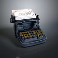 Vintage Black Typewriter With Paper Showing Typed Text On Dark Surface