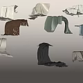 Various Colored Scarves In Different Folded Styles With Fringed Details