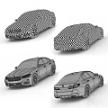 Gray BMW M5 Sporty Sedan Front And Rear Views With Alloy Wheels