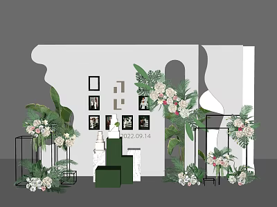 Modern Elegant Living Room Interior Design With Sofa Coffee Table Rug And Green Plants 3d model