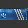 Adidas Blue Sneaker Box Featuring White Stripes And Brand Logo