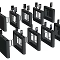 Automatic Metal Turnstiles With Access Control Systems For Security Entry Points 3d model