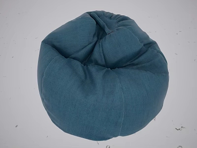 Blue Round Fabric Bean Bag Chair For Comfortable Home Living Room Use 3d model