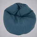 Blue Round Fabric Bean Bag Chair For Comfortable Home Living Room Use