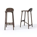 Modern Minimalist Wooden Bar Stools Set Of Two With Backrest And Sturdy Structure