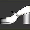Black And White Patent Leather Mary Jane Shoes With Block Heel And Strap Buckle