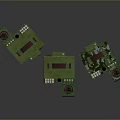 Green Portable Military Tactical Devices With Screens Control Panels And Joysticks