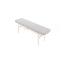 Stylish Wooden End of Bed Bench with Black Cushion and Modern Frame