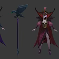 Game Characters With Colorful Costumes Hats And Magic Staff Designs