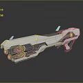 Futuristic Weapon 3D Model With Sleek Design And Multiple Components