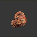 Red Mythical Dragon Carved Decorative Statue With Intricate Texture Design