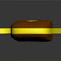 Golden Kitchen Knife With Brown Handle And Hollowed Out Blade Design