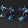 Mechanical Shark PBR Next Generation Science Fiction Shark Mechanical Shark Robot Mechanical Animal Machine Animal Marine Animal Mechanical Fish 3d model
